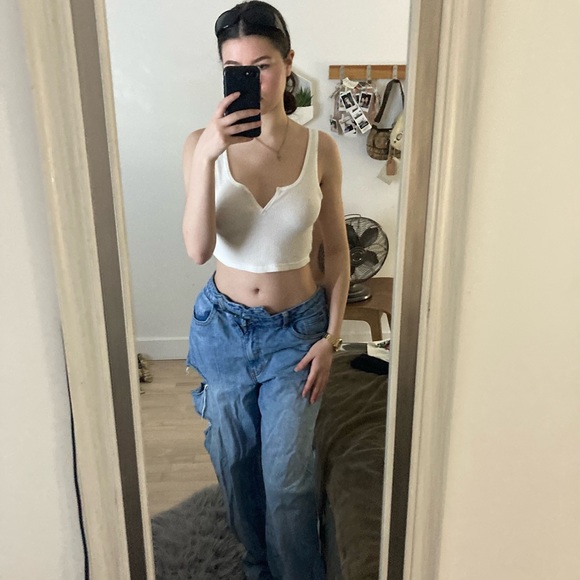 TNA Cropped White Tank - Picture 1 of 2